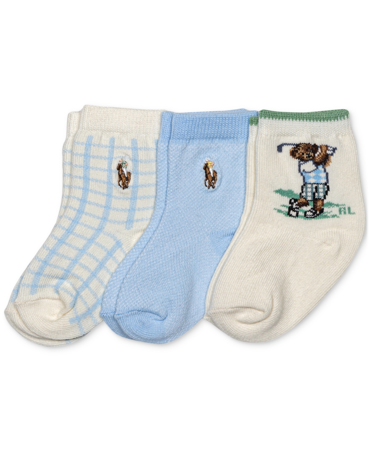 Shop Polo Ralph Lauren Baby Boys 3-pk. Magnolia Grove Bear Socks In Multi