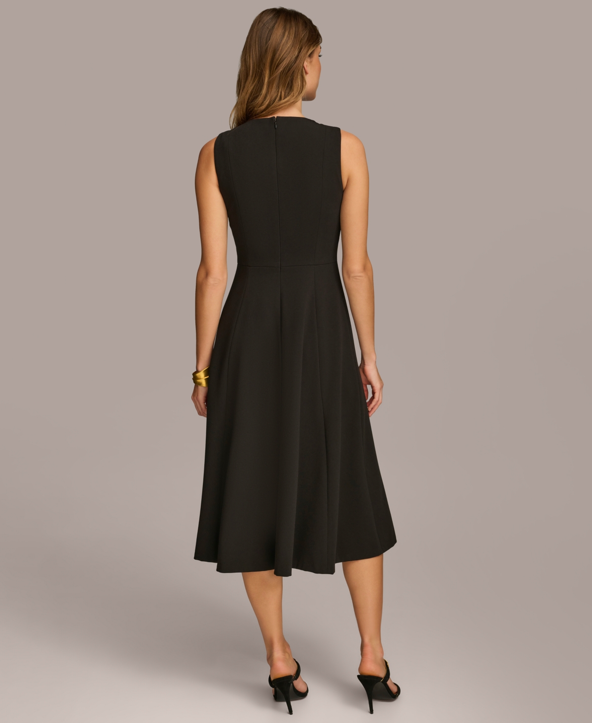 Shop Donna Karan Women's O-ring Fit & Flare Dress In Black