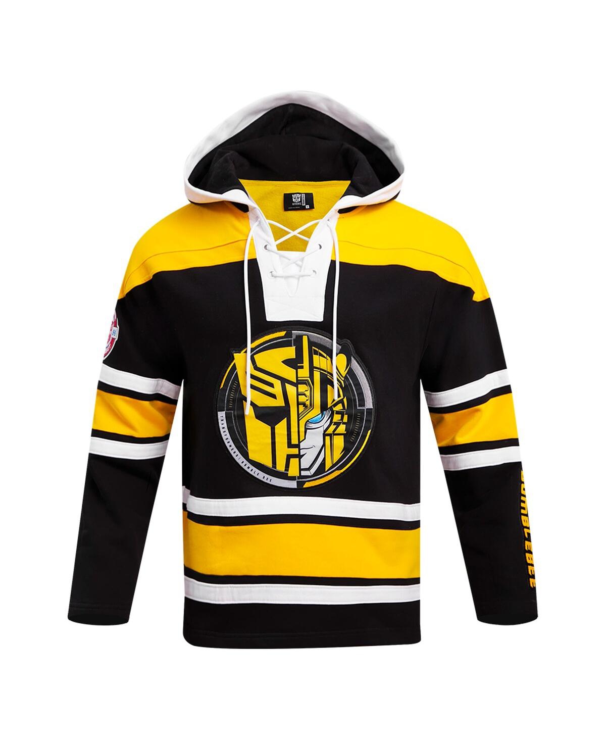 Shop Freeze Max Men's  Bumblebee Black Transformers Hockey Pullover Hoodie