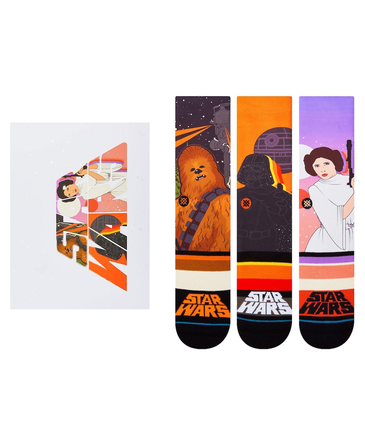 Shop Stance Men's And Women's  Star Wars Crew Socks Three-pack Box Set In Cream