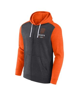 Men's Heathered Charcoal, Heathered Orange San Francisco Giants Blown Away Full-Zip Hoodie