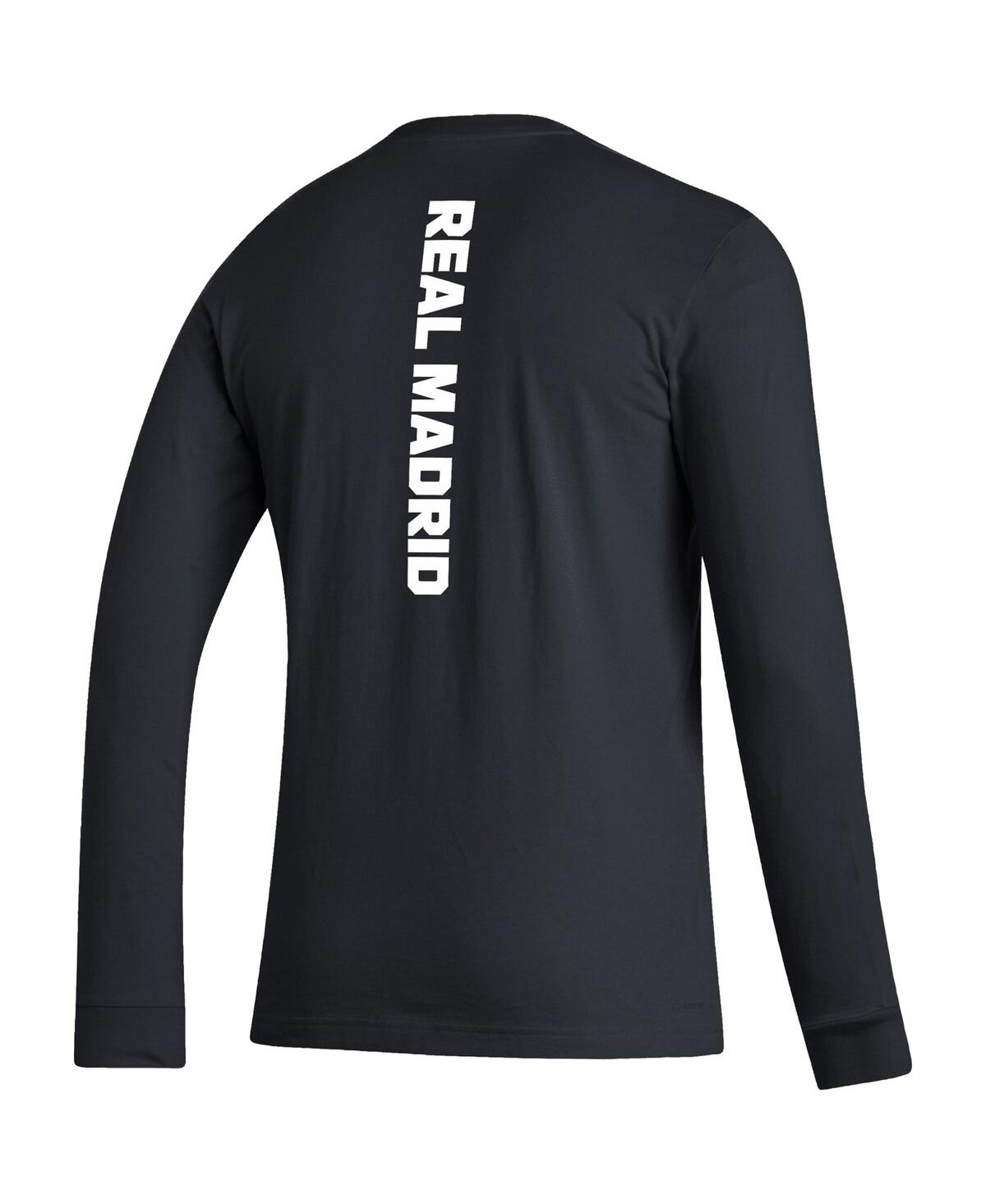 Men's adidasReal Madrid Vertical Wordmark Long Sleeve T-shirt - Black