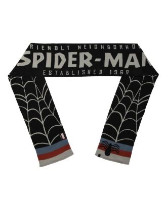 Men's and Women's Black Spider-Man Scarf & Cuffed Knit Hat Set