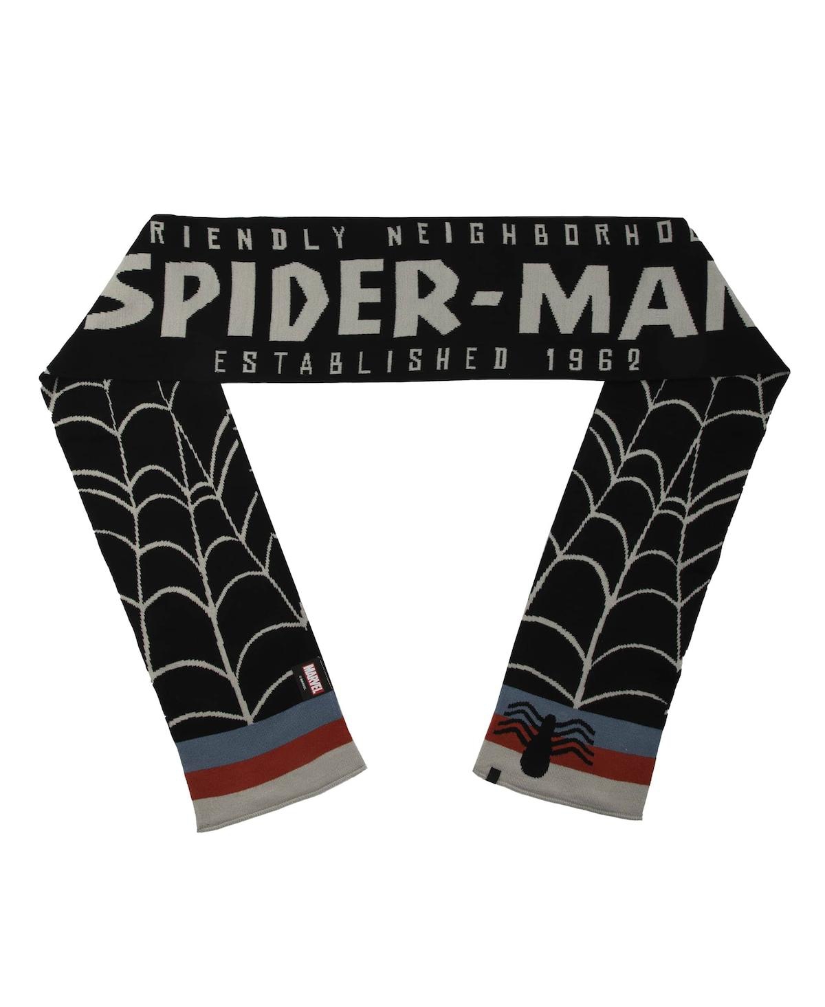 Shop Heroes & Villains Men's And Women's  Black Spider-man Scarf & Cuffed Knit Hat Set