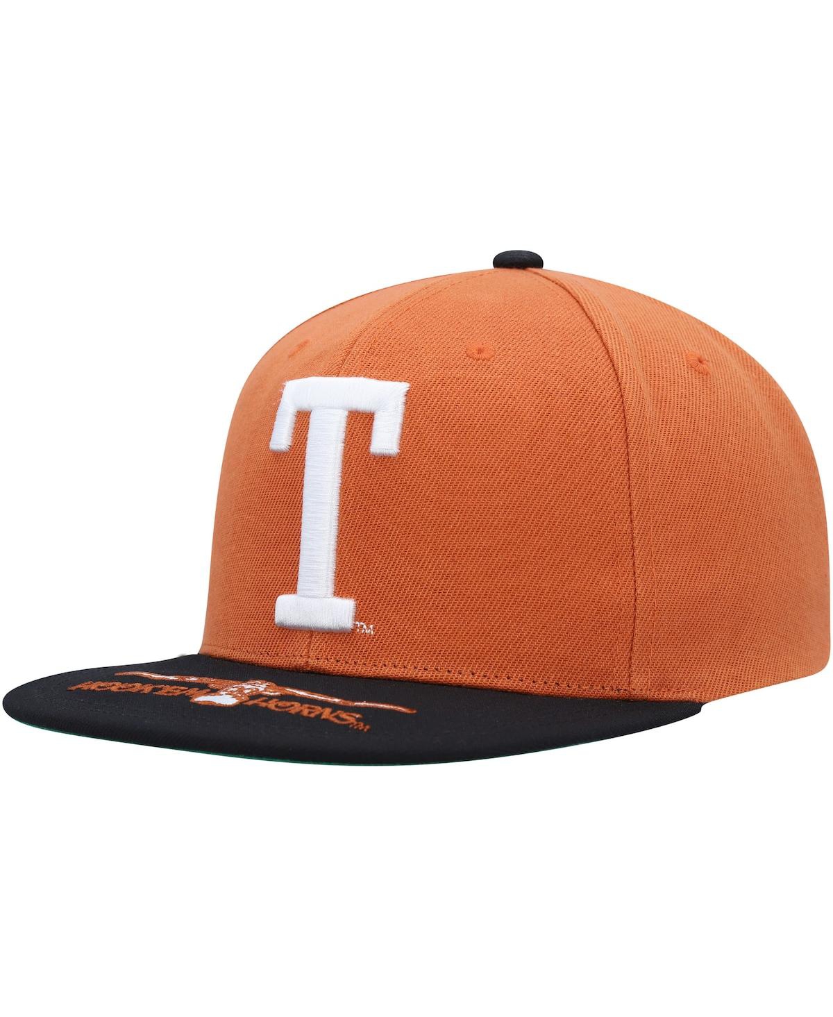Shop Mitchell & Ness Men's  Texas Orange, Black Texas Longhorns Logo Snapback Hat In Orange,black