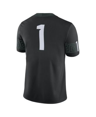 Men's #1 Black Michigan State Spartans Alternate Football Game Jersey