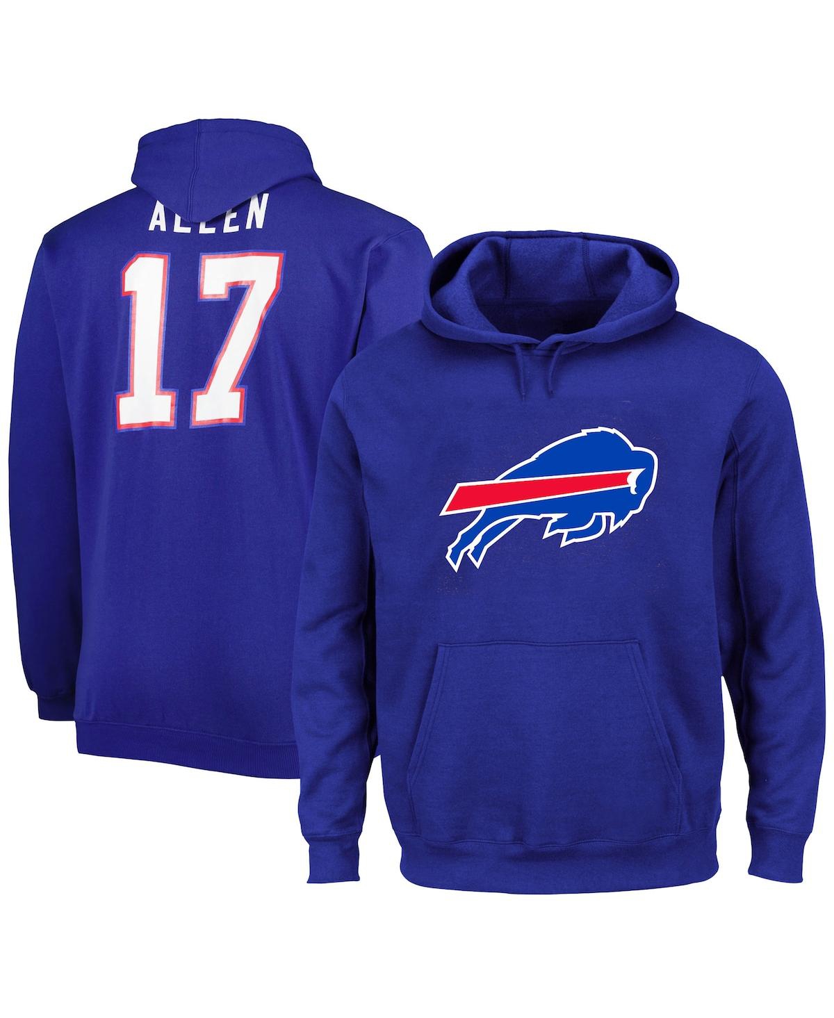 Fanatics Men's Josh Allen Royal Buffalo Bills Big And Tall Fleece Name And Number Pullover Hoodie