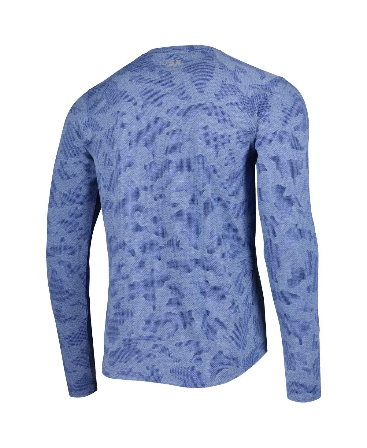 Shop Msx By Michael Strahan Men's  Royal Indianapolis Colts Performance Camo Long Sleeve T-shirt