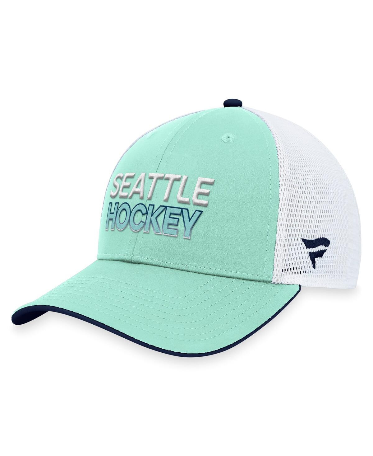 Shop Fanatics Men's  Light Blue Seattle Kraken Authentic Pro Rink Trucker Adjustable Hat