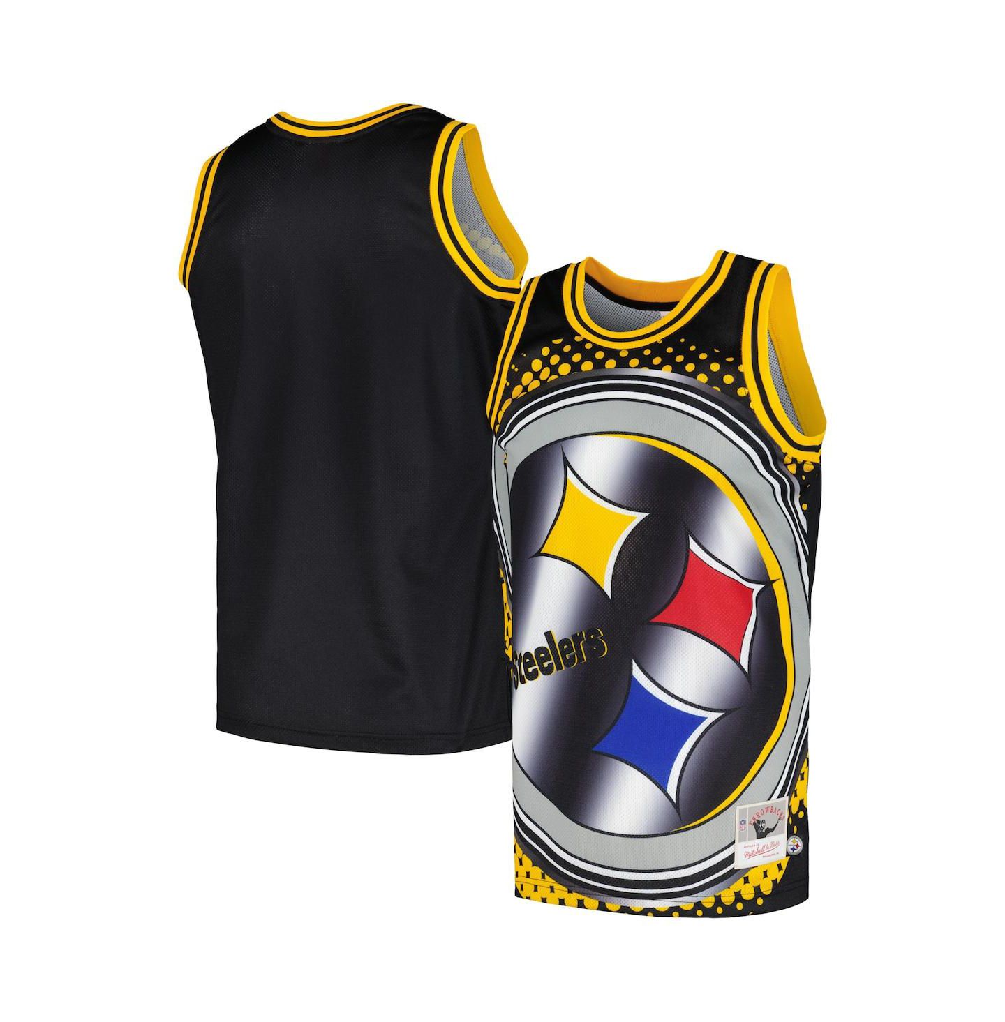 Мужской топ Mitchell & Ness Black Pittsburgh Steelers Big Face 7.0 Fashion — фото 1