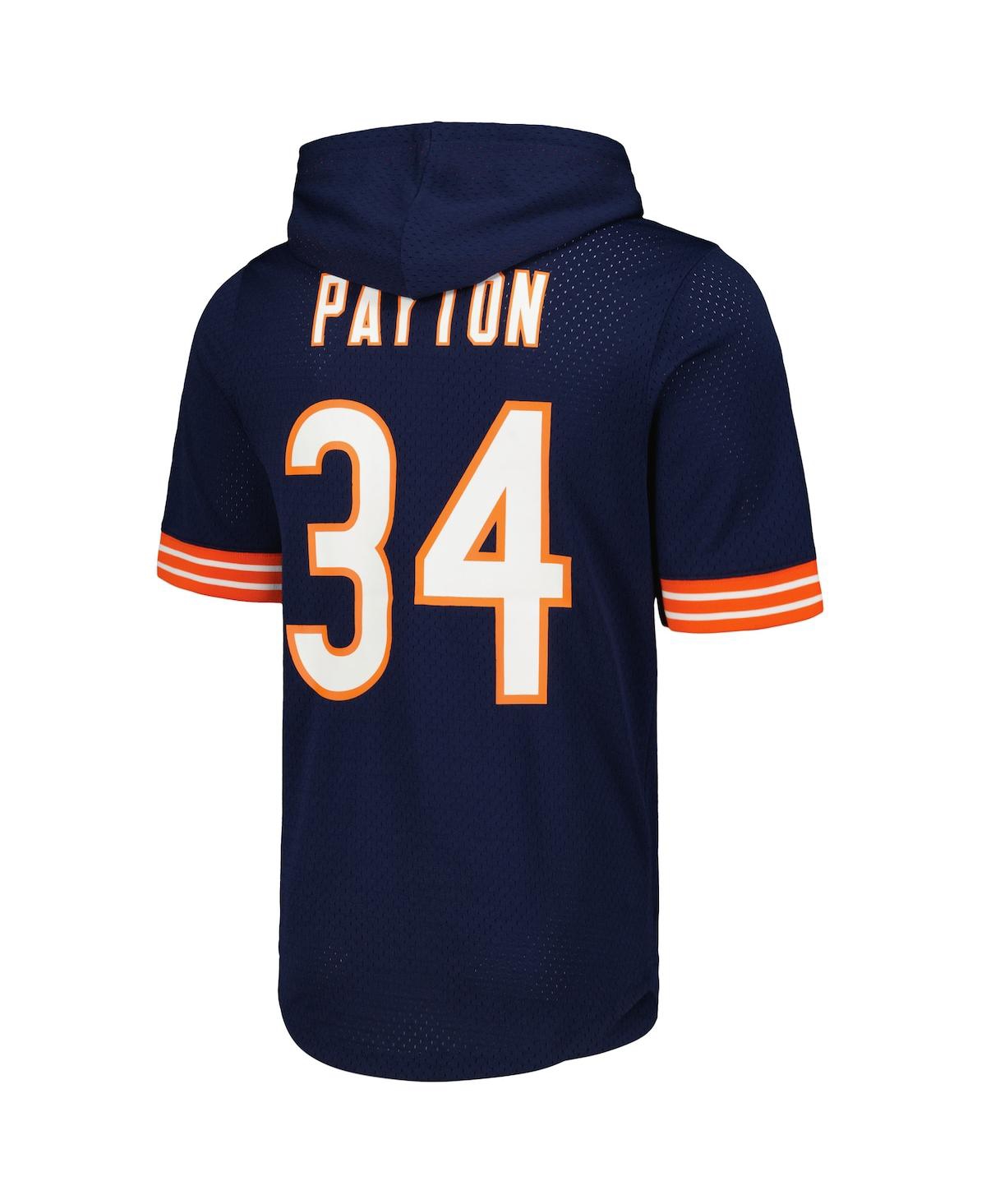 Men's Mitchell & Ness Walter PaytonChicago Bears Retired Player Name and Number Mesh Hoodie T-shirt - Navy