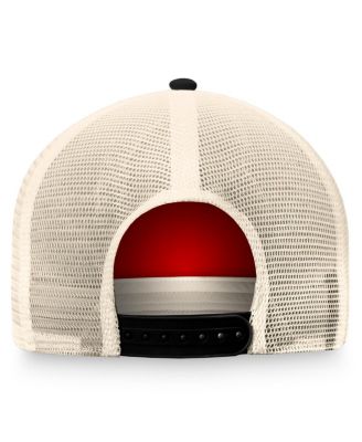 Men's Red, Black Distressed Chicago Blackhawks Heritage Vintage-Like Trucker Adjustable Hat