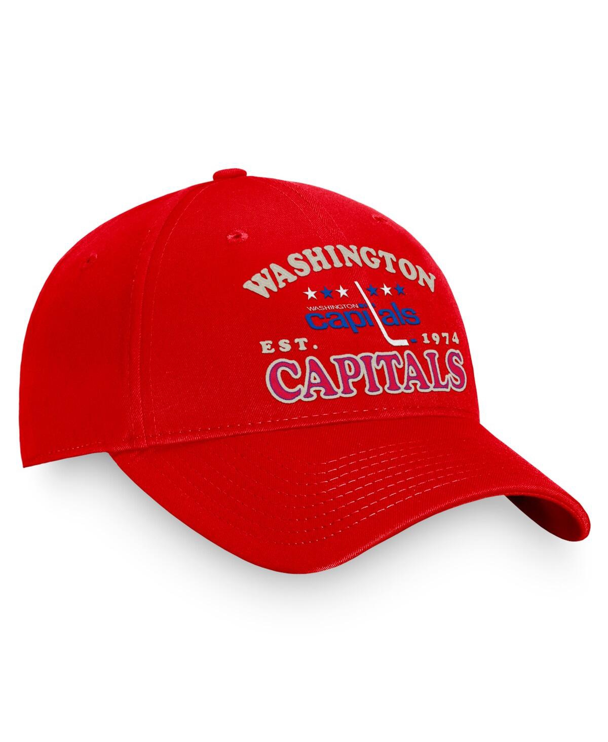 Fanatics Men's  Red Distressed Washington Capitals Heritage Vintage-like Adjustable Hat In Red
