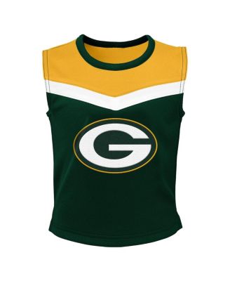 Little Girls Green Green Bay Packers Spirit Cheerleader Two-Piece Set with Bloomers