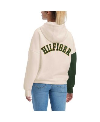 Women's Cream, Green Green Bay Packers Harriet Pullover Hoodie
