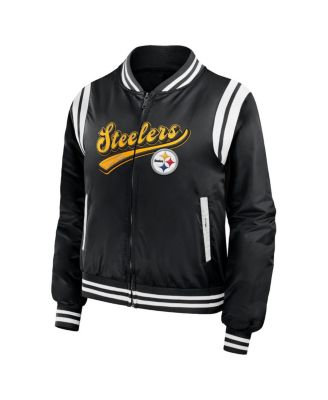 Women's Black Pittsburgh Steelers Bomber Full-Zip Jacket
