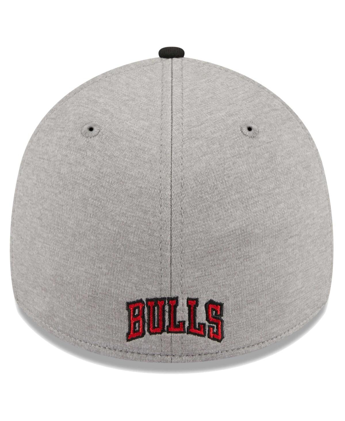 Men's New Era Black Chicago Bulls Striped 39THIRTY Flex Hat - Black