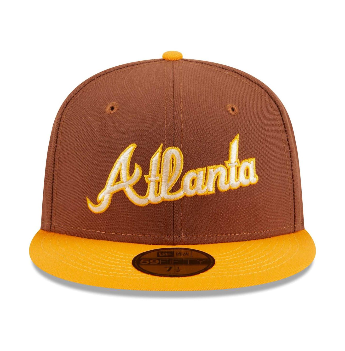 Мужская кепка New Era Brown Atlanta Braves Tiramisu 59FIFTY Fitted Hat — фото 4