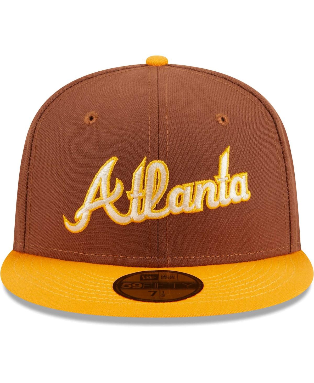 Shop New Era Men's  Brown Atlanta Braves Tiramisu 59fifty Fitted Hat