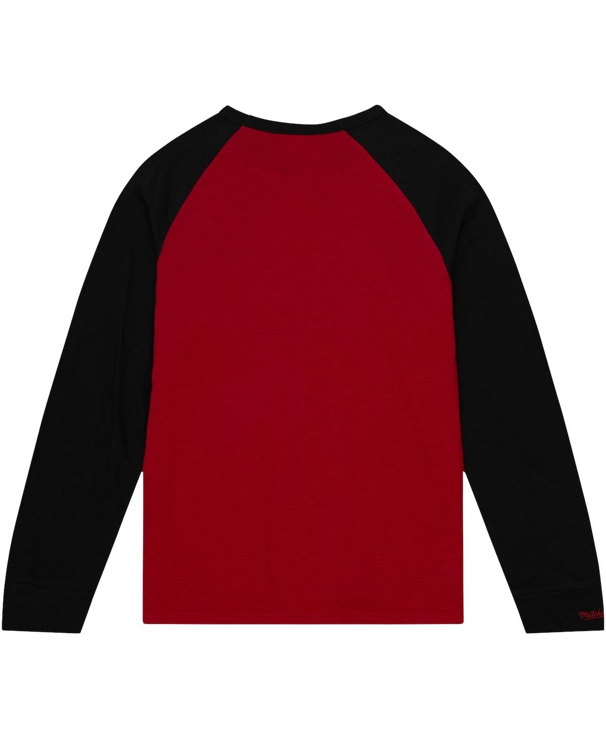 Shop Mitchell & Ness Men's  Scarlet Nebraska Huskers Legendary Slub Raglan Long Sleeve T-shirt