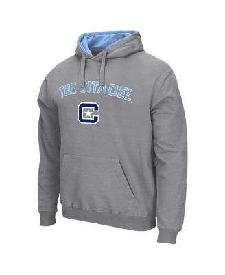 Men's Gray Citadel Bulldogs Arch & Logo Pullover Hoodie