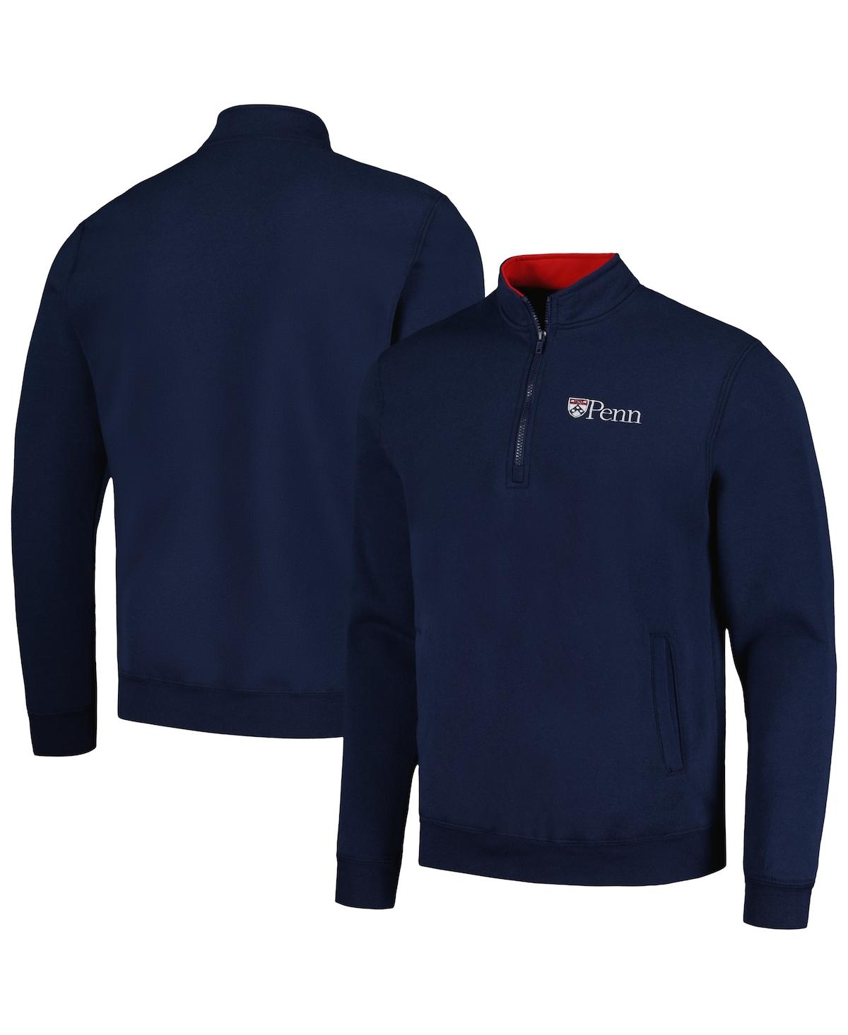 Men's Colosseum Navy Pennsylvania Quakers Tortugas Quarter-Zip Sweatshirt - Navy