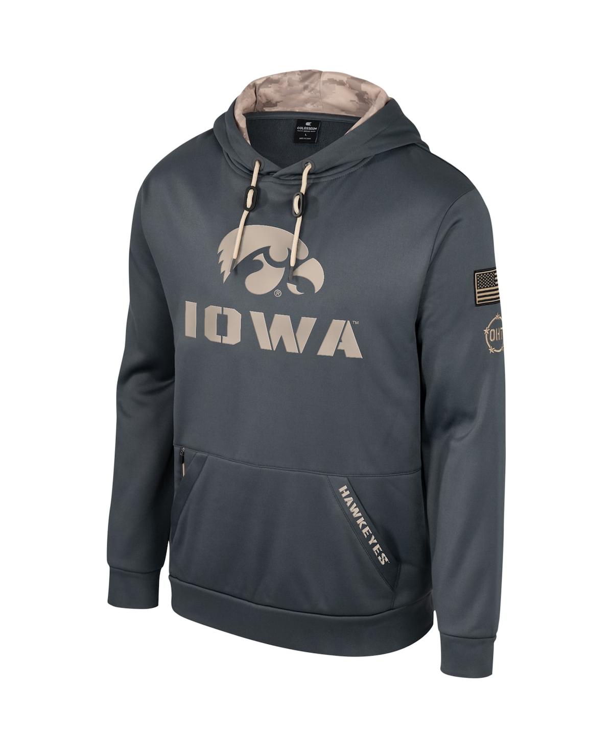 Shop Colosseum Men's  Charcoal Iowa Hawkeyes Oht Military-inspired Appreciation Pullover Hoodie