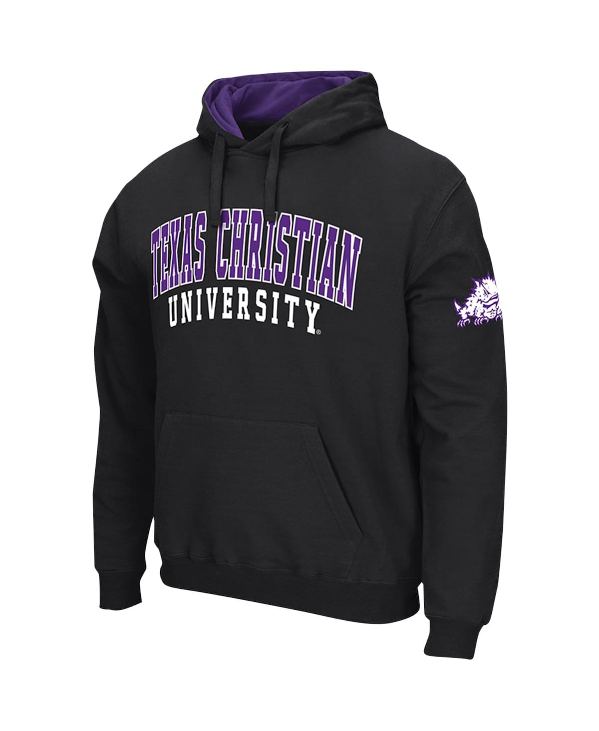 Shop Colosseum Men's  Black Tcu Horned Frogs Double Arch Pullover Hoodie