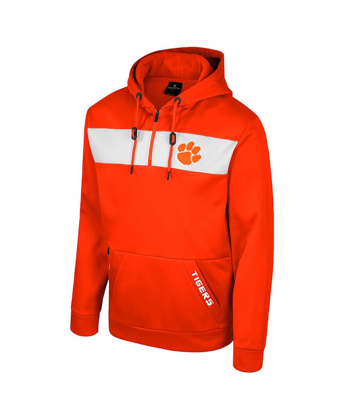 Shop Colosseum Men's  Orange Clemson Tigers Quarter-zip Hoodie