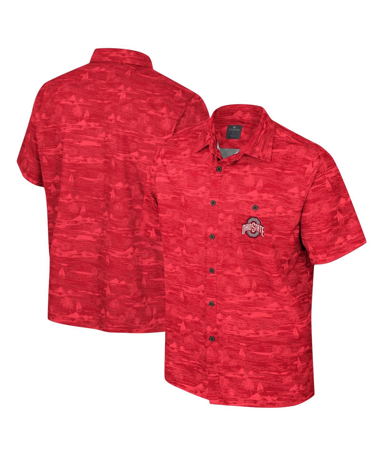 Men's Colosseum Scarlet Ohio State Buckeyes Ozark Button-Up Shirt - Scarlet