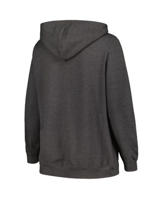 Women's Heather Charcoal Michigan State Spartans Plus Size Heart & Soul Notch Neck Pullover Hoodie