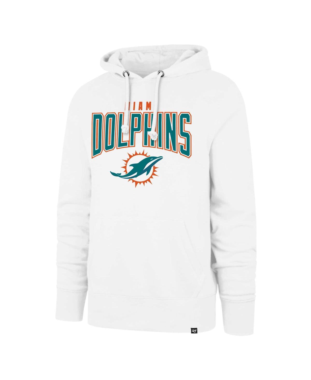 Men's '47 BrandMiami Dolphins Elements Arch Headline Pullover Hoodie - White