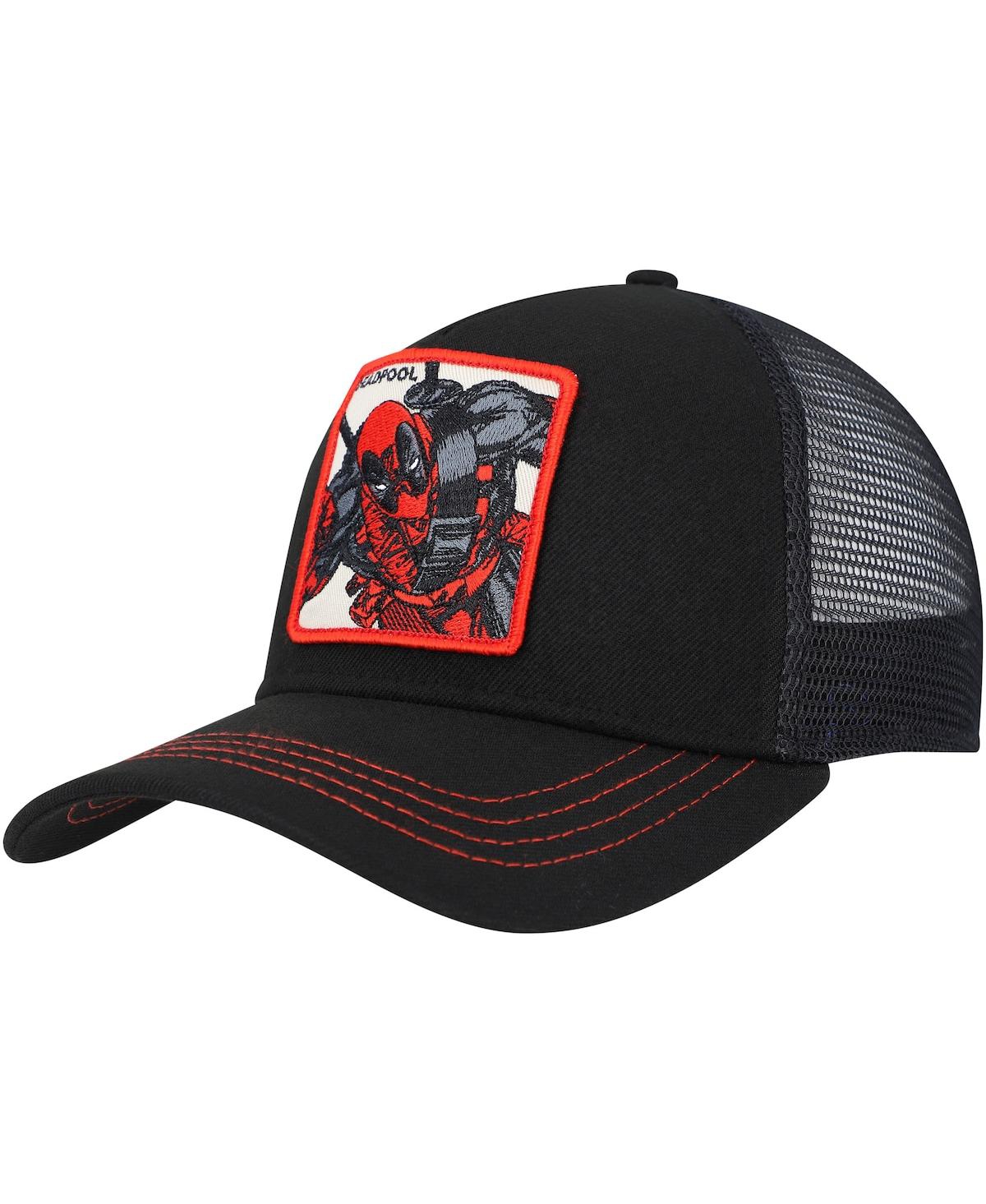 Men's Black Deadpool Retro A-Frame Snapback Hat - Black