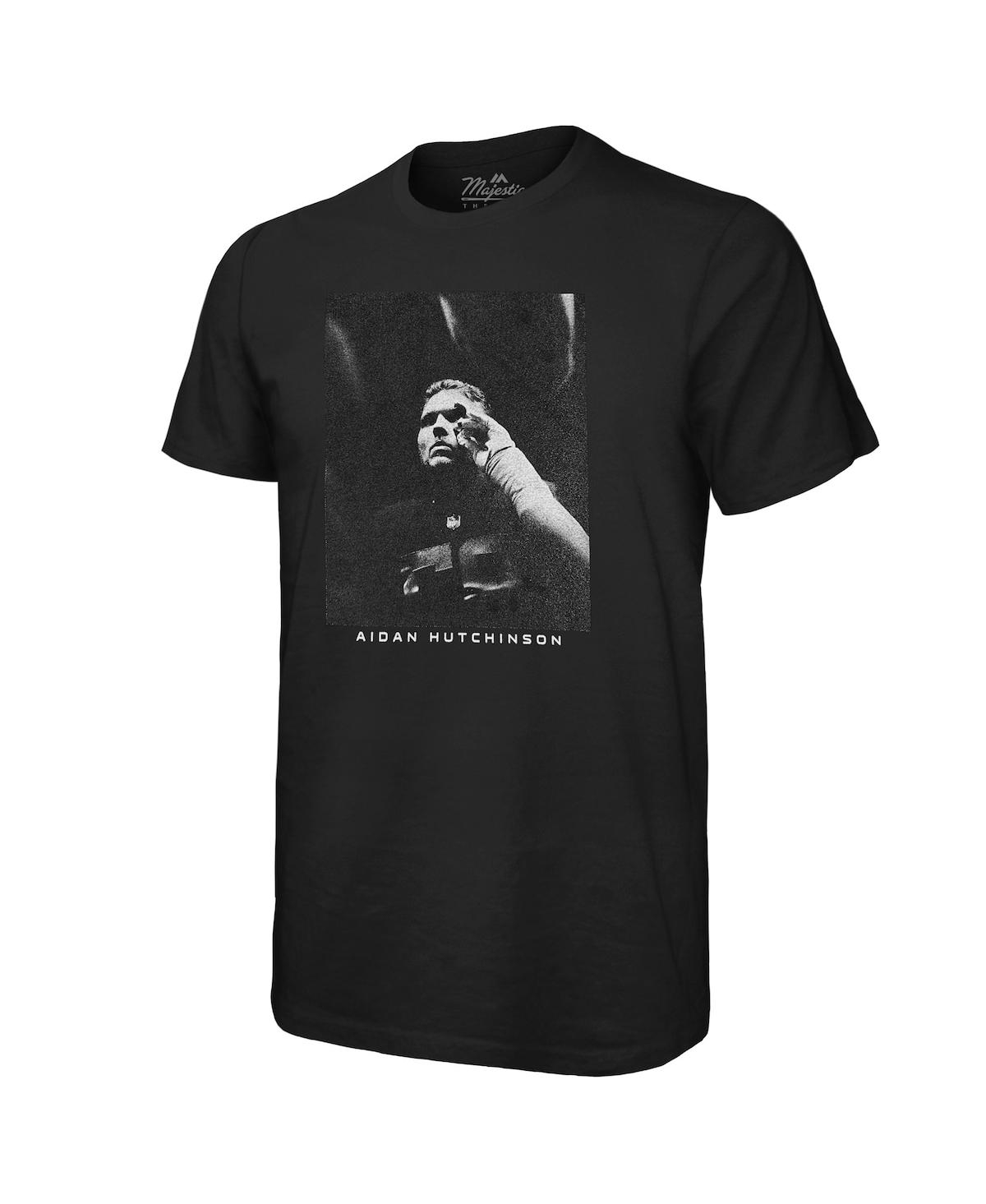 Men's Majestic Threads Aidan HutchinsonDetroit Lions Graphic T-shirt - Black