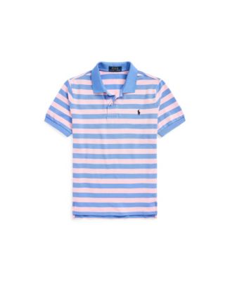 Polo Ralph Lauren Big Boys Striped Cotton Mesh Polo Shirt - Macy's