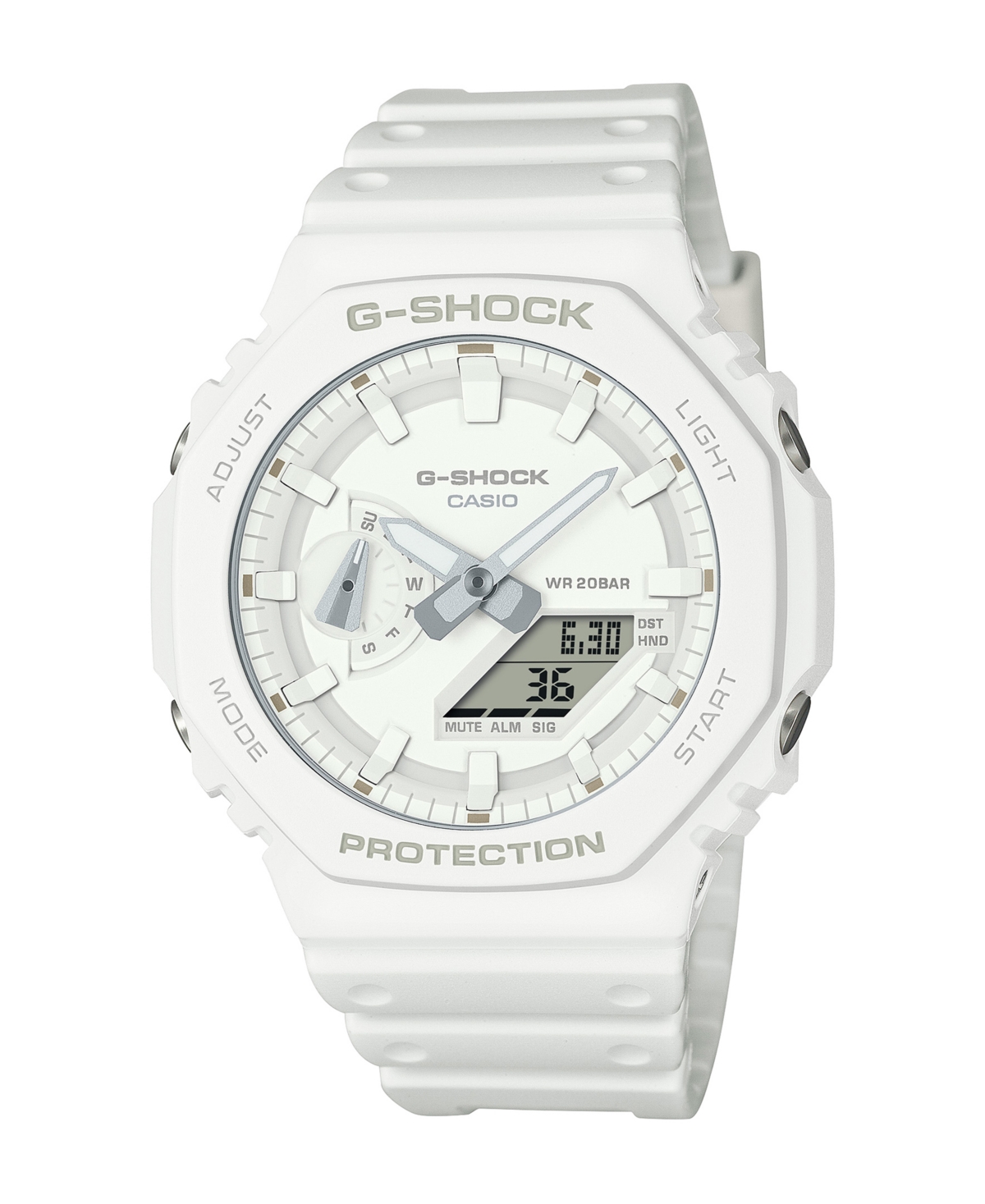 G-shock Men's Analog Digital White Resin Watch, 45.4mm, Ga2100-7a7