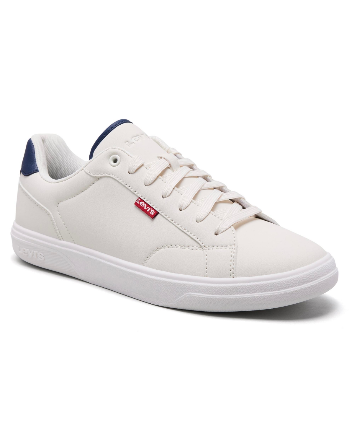 Shop Levi's Men's Carter Casual Lace Up Sneakers In White,navy