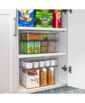Storage Bins For Pantry & Fridge With Hinged Lids (3 Piece Variety)