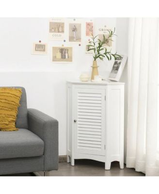 Corner Storage Cabinet Free Standing Bathroom Cabinet with Shutter Door