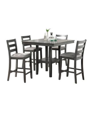 Simplie Fun 5 Piece Counter Height Dining Set In Grey - Macy's