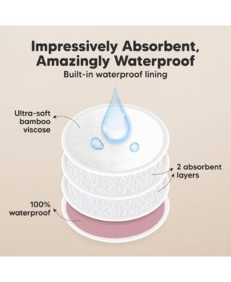 14pk Soothe Reusable Nursing Pads for Breastfeeding, 4-Layers Organic Breast Pads, Washable Nipple Pads