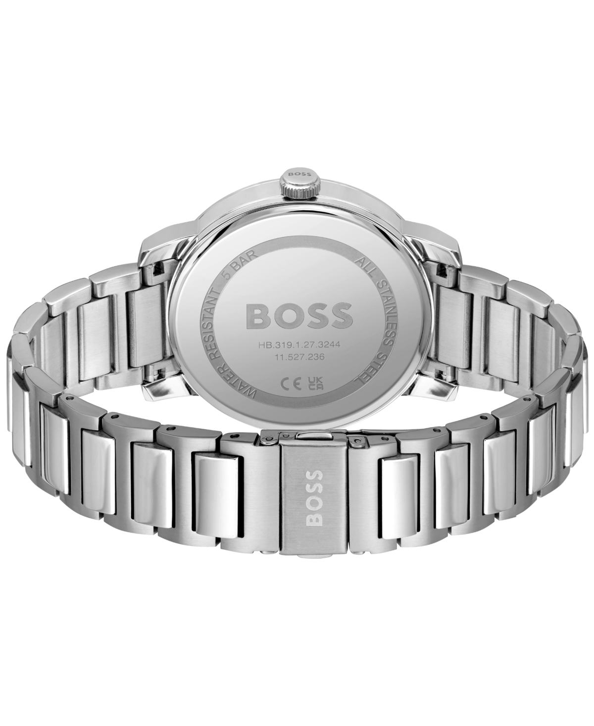 Shop Hugo Boss Men's Dean Quartz Basic Calendar Silver-tone Stainless Steel Watch 41mm
