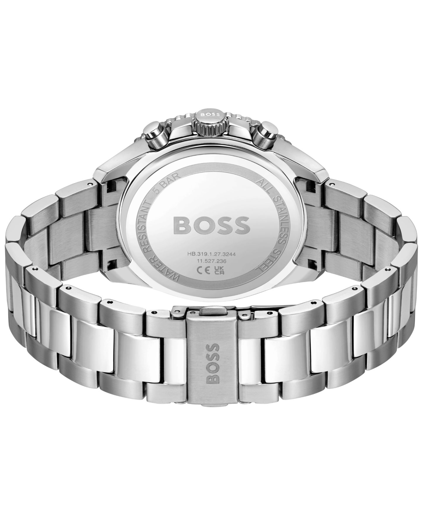 Мужские часы Hugo Boss Runner Quartz Chrono Silver-Tone Stainless Steel Watch 44mm — фото 3