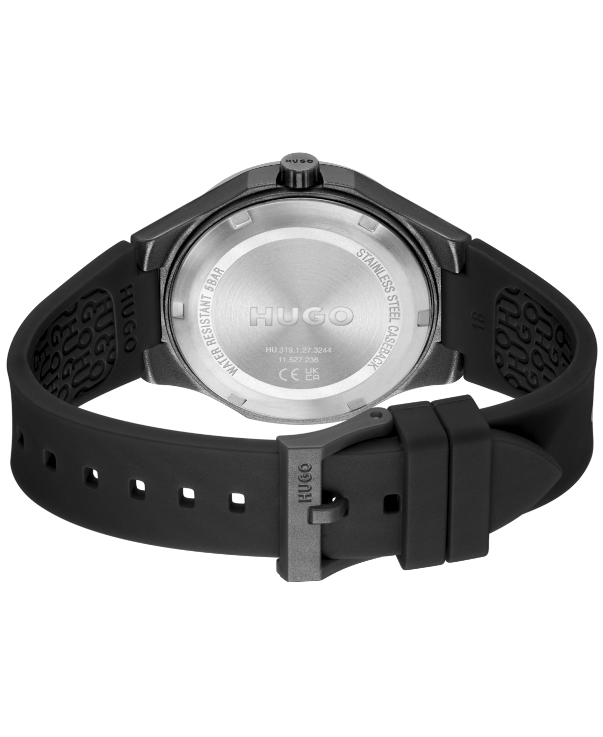 Hugo Boss Men's Lit for Him Quartz Black Silicone Watch 42mm