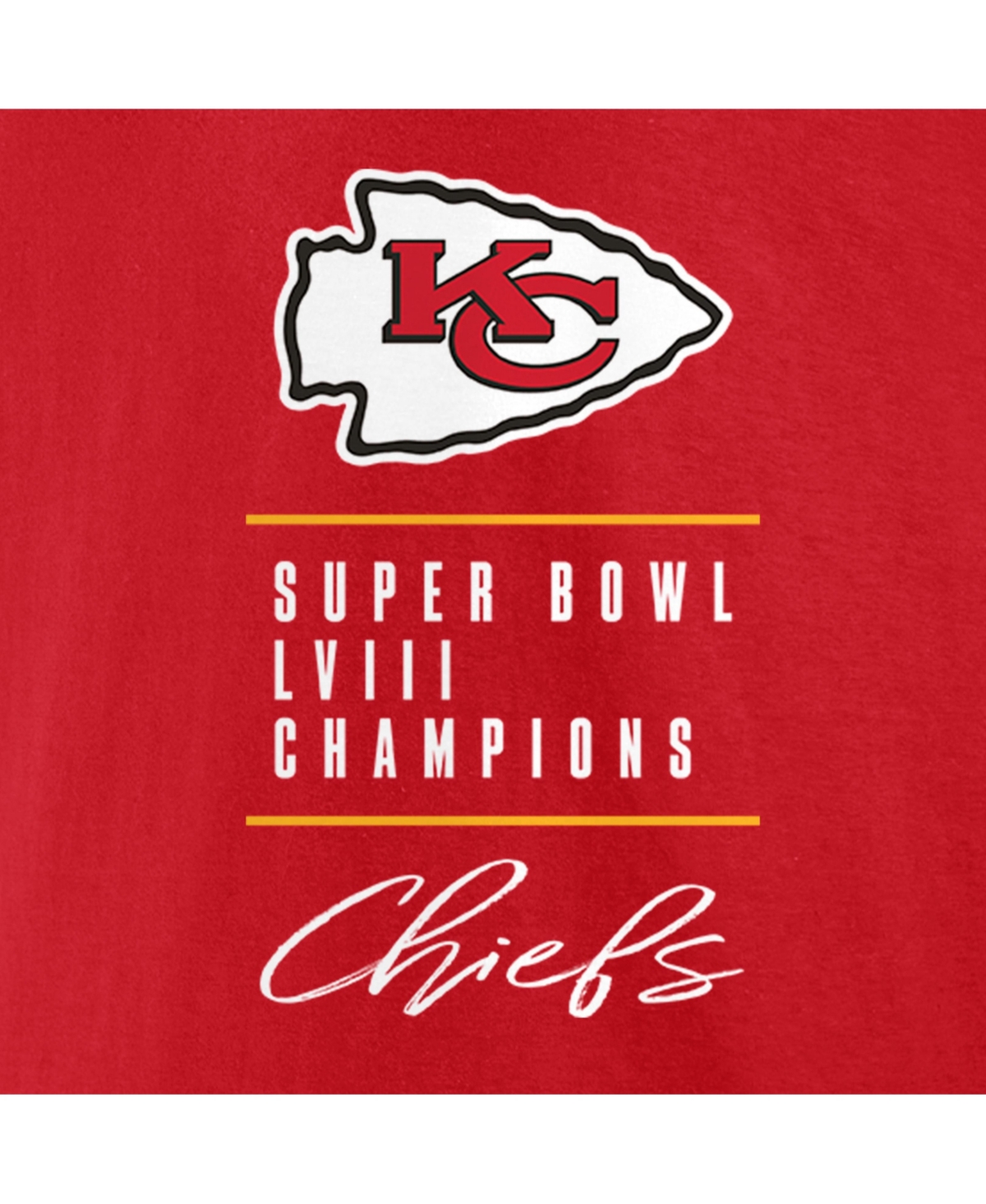 Men's FanaticsKansas City Chiefs Super Bowl Lviii Champions Autograph Signing T-shirt - Red