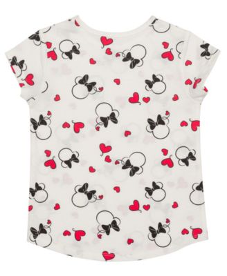Little Girls Minnie Hearts Short Sleeve T-shirt and Dress, 2 Pc. Set