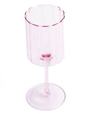 Scalloped Rim Fluted Wine Glasses, Set of 4
