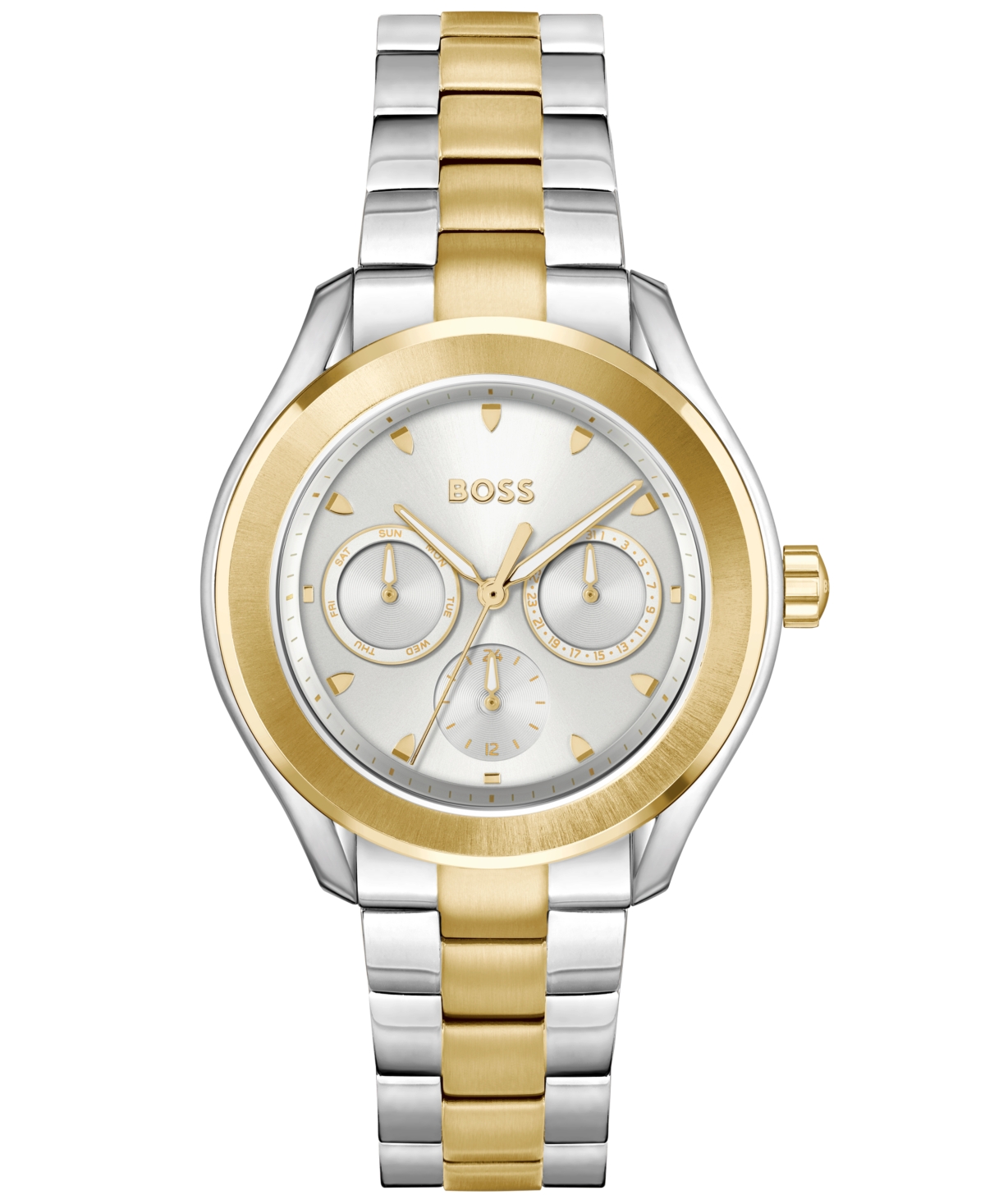 Hugo Boss Women's Lida Quartz Multifunction Two Tone Stainless Steel Watch 38mm In Two-tone Stainless Steel