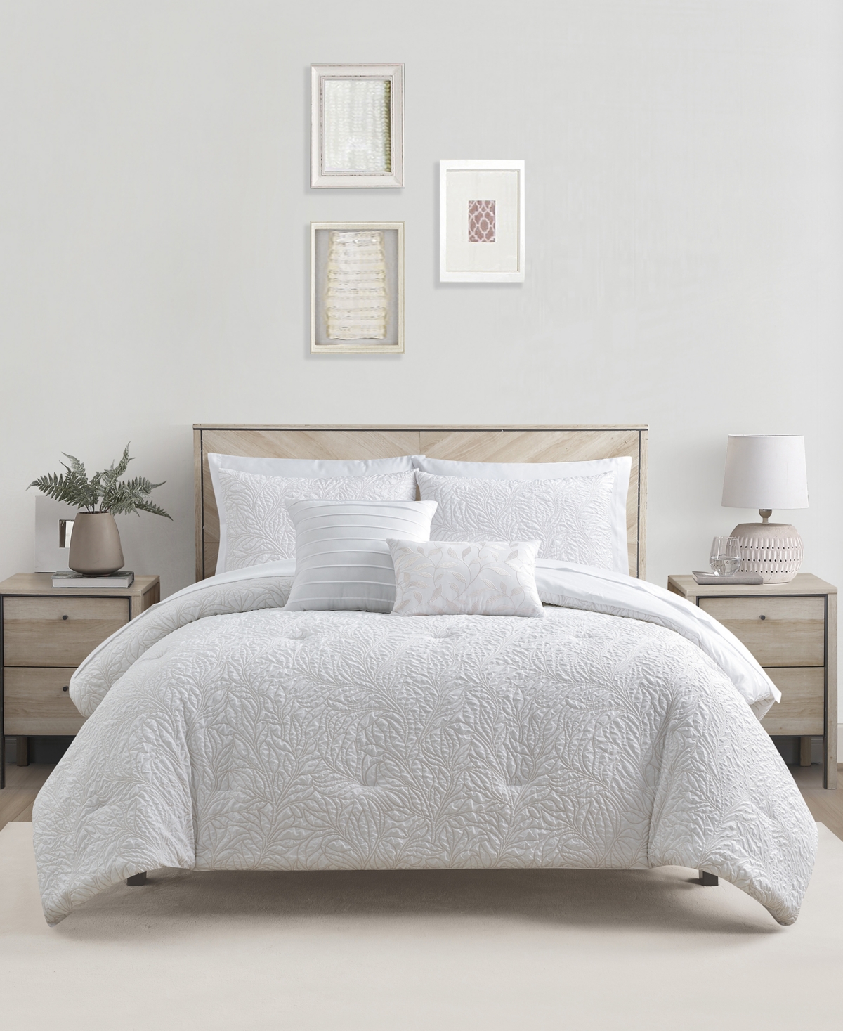 Sunham Vine 9-pc. Comforter Set, Full, Created For Macy's In White
