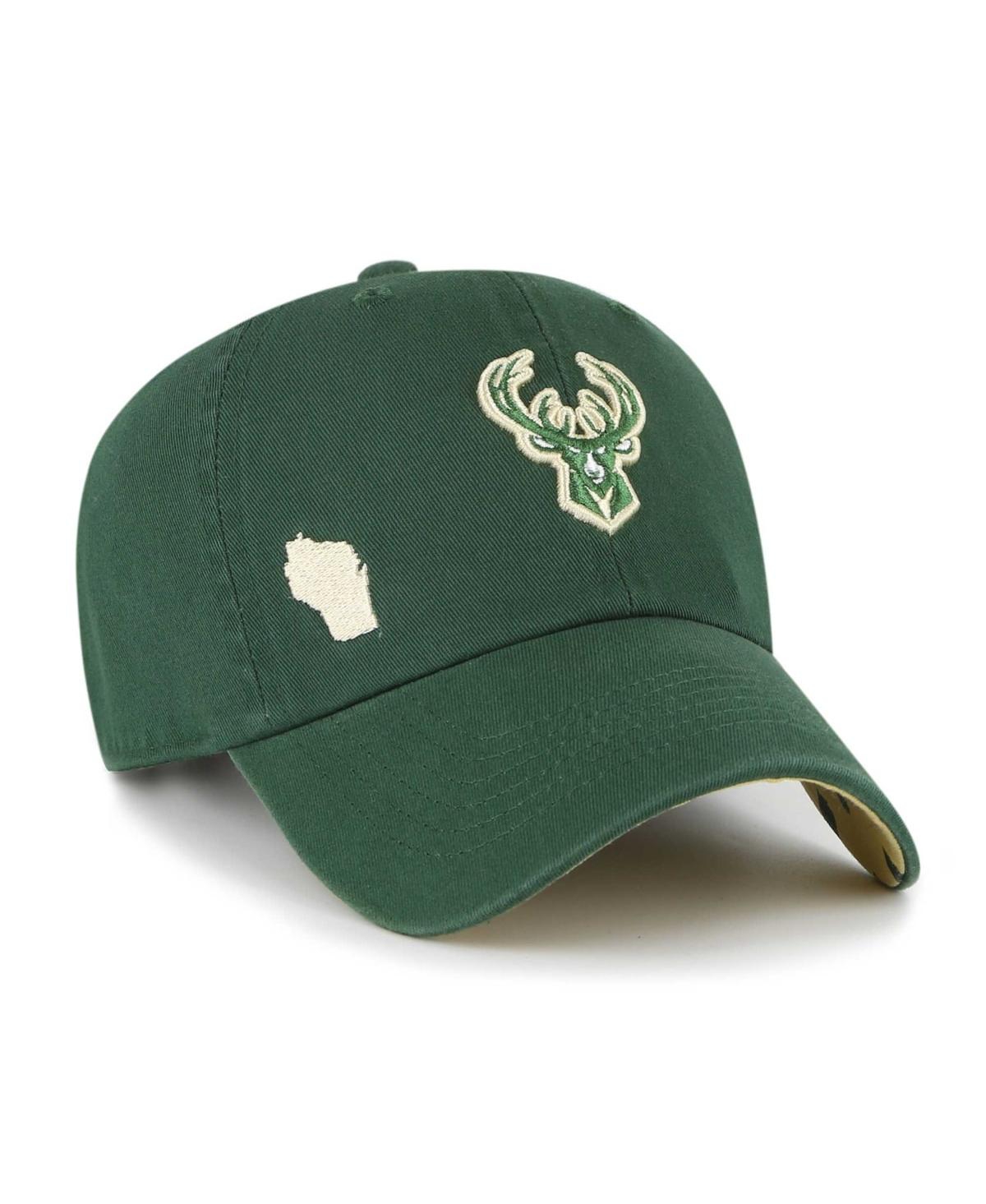 47 Brand Women's ' Hunter Green Milwaukee Bucks Confetti Undervisor Clean Up Adjustable Hat In Hunter Green